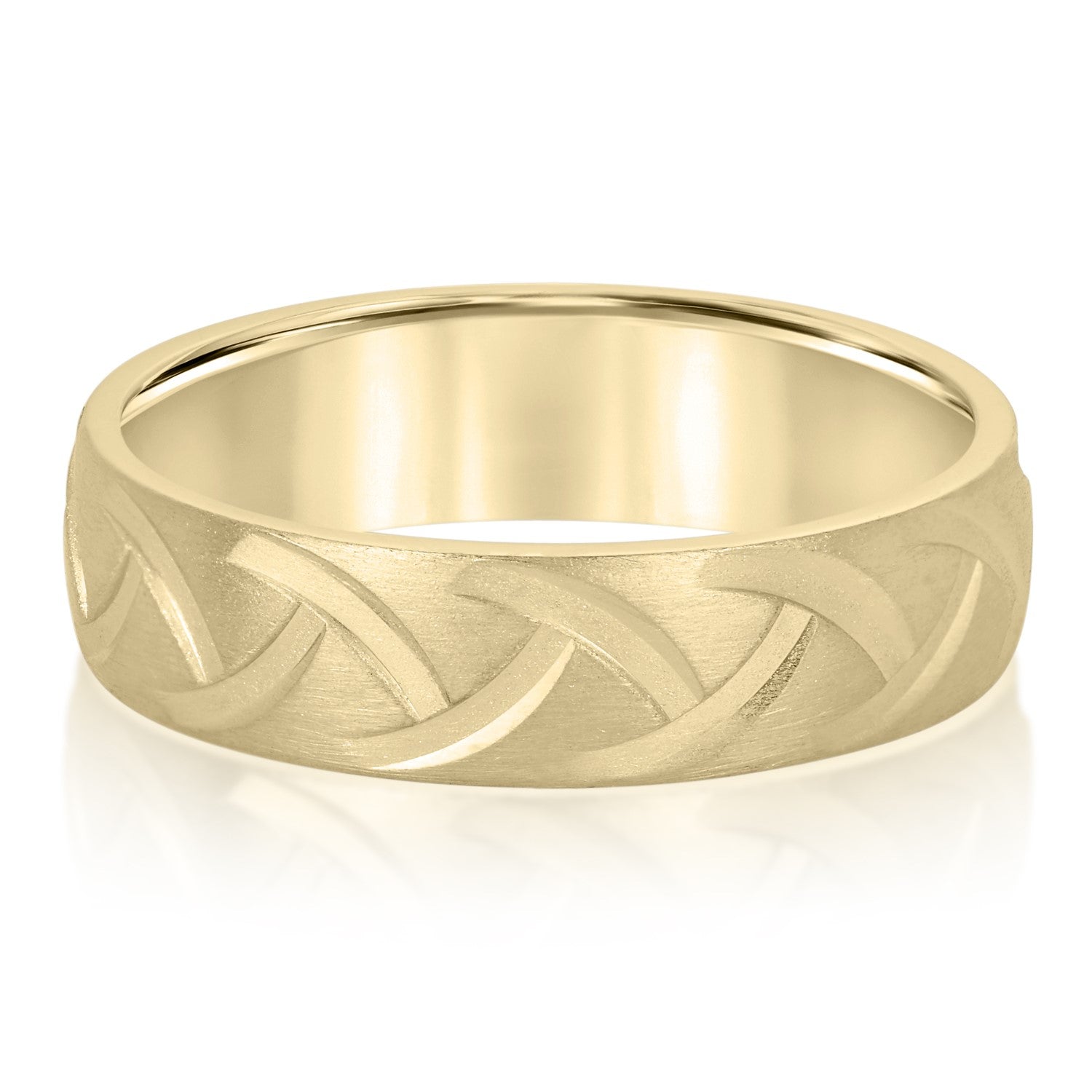 Men's Wedding Band with Braided Design Texture-VIRABYANI